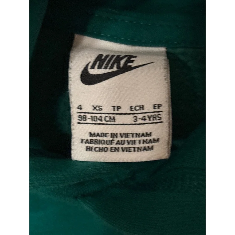 Nike Kids Teal Green Sportswear Club Fleece Hoodie Pullover XS 4 3-4YRS‎